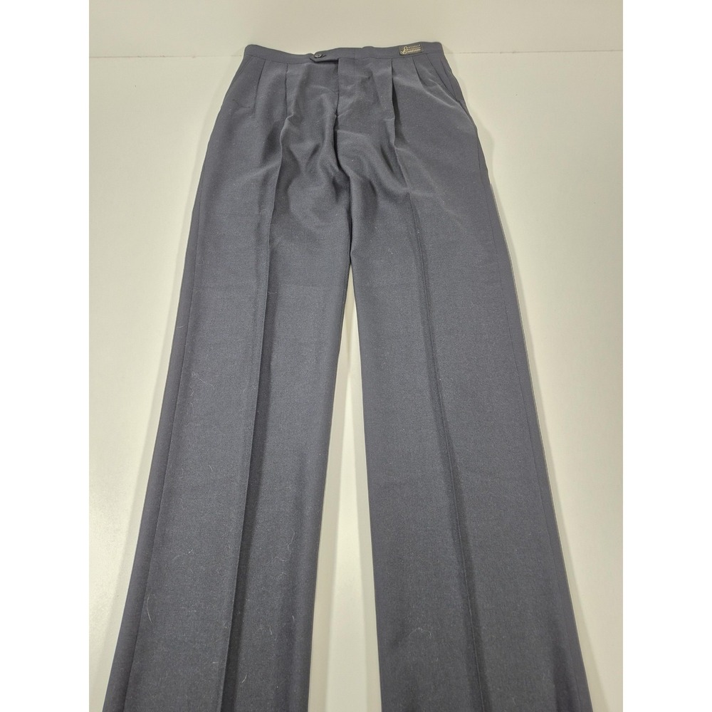 VTG Sansabelt Custom Dress Wool Pants Men's 37x36 Blue Pleated Straight